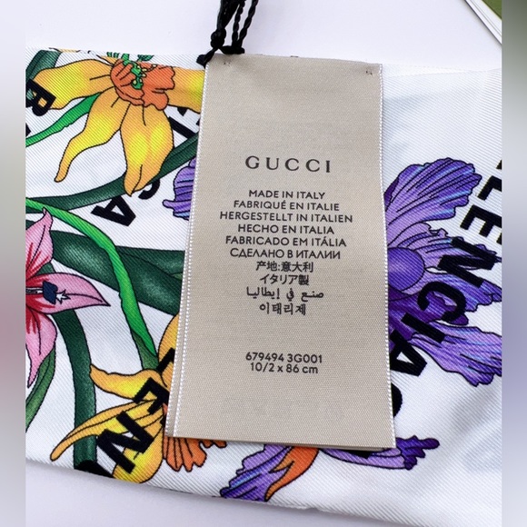 NWT 100% Authentic Gucci X Balenciaga Floral Print Silk Scarf - Picture 8 of 11